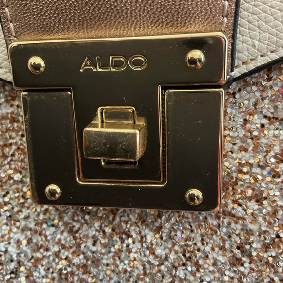 Aldo Glenda Satchel Cream and Gold Glitter - Picture 9 of 9